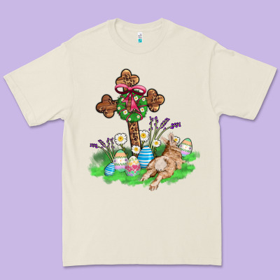 Religious Easter Bunny Cross Premium Tee Designed By Adodesignshop
