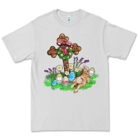 Dove Grey religious easter bunny cross Premium Tee - AdoDesignShop