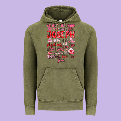 Believe Like Mary Trust Like Joseph Valentine S Da Vintage Hoodie Designed By Maliassmallbusiness