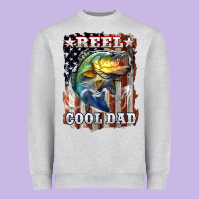 Reel Cool Dad Bass 4th Of July Heavyweight Sweatshirt Designed By Lillyallendesigns