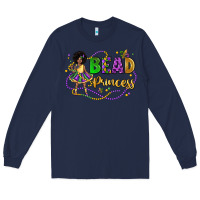 Navy bead princess mardi gras Long Sleeve Tee - LillyAllenDesigns