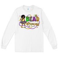 White bead princess mardi gras Long Sleeve Tee - LillyAllenDesigns