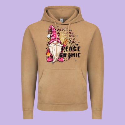 Peace Gnomie Vintage Hoodie Designed By Maliassmallbusiness