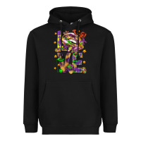 Black Mardi Gras love lips Heavyweight Hoodie - HowdyJamesFarm