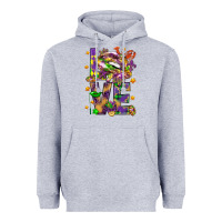 Heather Grey Mardi Gras love lips Heavyweight Hoodie - HowdyJamesFarm