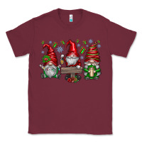 Burgundy christmas gnomes celebration Classic Tee - CowhideDigitalArt