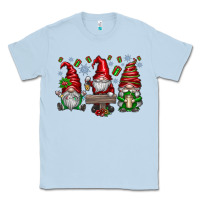 Dusty Blue christmas gnomes celebration Classic Tee - CowhideDigitalArt
