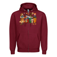 Burgundy wizards coffee cups Zipper Hoodie - texasbilliewilder
