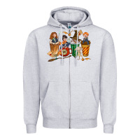 Heather Grey wizards coffee cups Zipper Hoodie - texasbilliewilder