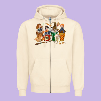 Wizards Coffee Cups Zipper Hoodie Designed By Texasbilliewilder