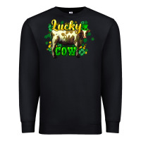 Black St. Patrick's Day Cow Premium Sweatshirt - HowdyJamesFarm