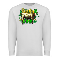 Dove Grey St. Patrick's Day Cow Premium Sweatshirt - HowdyJamesFarm