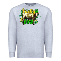 Heather Grey St. Patrick's Day Cow Premium Sweatshirt - HowdyJamesFarm
