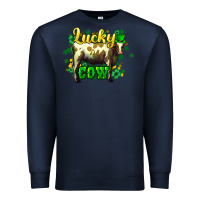 Navy St. Patrick's Day Cow Premium Sweatshirt - HowdyJamesFarm