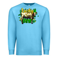 Ocean Blue St. Patrick's Day Cow Premium Sweatshirt - HowdyJamesFarm