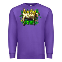 Purple St. Patrick's Day Cow Premium Sweatshirt - HowdyJamesFarm