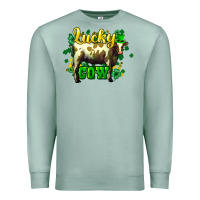 Seafoam St. Patrick's Day Cow Premium Sweatshirt - HowdyJamesFarm