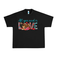 Black all you need is love Urban Heavy Tee - NancyCooperArtShop