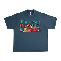 Midnight Navy all you need is love Urban Heavy Tee - NancyCooperArtShop