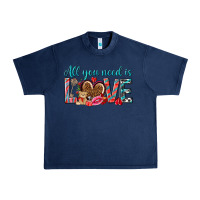 Navy all you need is love Urban Heavy Tee - NancyCooperArtShop