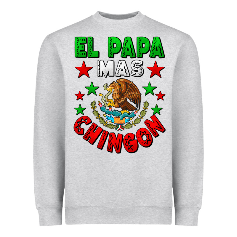 El Papa Mas Chingon Mexican Flag Heavyweight Sweatshirt by LillyAllenDesigns | Teevron