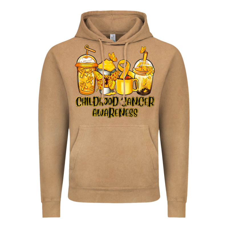Childhood Cancer Awareness Coffee Cups Vintage Hoodie by NancyCooperArtShop | Teevron