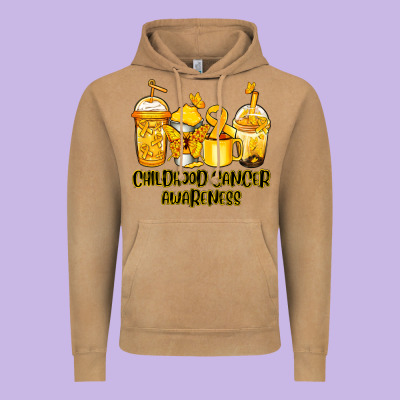 Childhood Cancer Awareness Coffee Cups Vintage Hoodie Designed By Nancycooperartshop