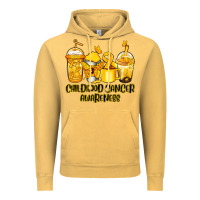 Vintage Mustard Childhood Cancer Awareness coffee cups Vintage Hoodie - NancyCooperArtShop
