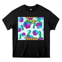 Black seahorse and sea shell seamless pattern Heavy Core Tee - BundleAndBundleShop