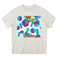 Cream seahorse and sea shell seamless pattern Heavy Core Tee - BundleAndBundleShop
