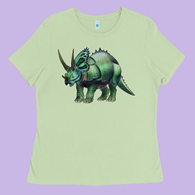 Dinosaur Triceratops Ladies Tee Designed By Artiststas