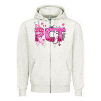 Oatmeal Heather breast cancer pct patient care technician Zipper Hoodie - texasbilliewilder