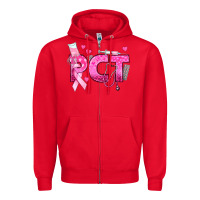 Red breast cancer pct patient care technician Zipper Hoodie - texasbilliewilder