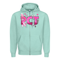 Seafoam breast cancer pct patient care technician Zipper Hoodie - texasbilliewilder