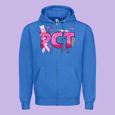 Breast Cancer Pct Patient Care Technician Zipper Hoodie Designed By Texasbilliewilder