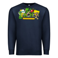 Navy Teacher St. Patrick's Day Premium Sweatshirt - HowdyJamesFarm