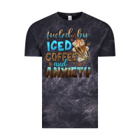 Cloud Black fueled by iced coffee and anxiety Vintage Tee - NancyCooperArtShop