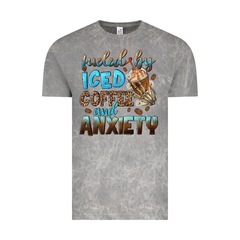 Fueled By Iced Coffee And Anxiety Vintage Tee by NancyCooperArtShop | Teevron