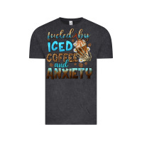 Vintage Black fueled by iced coffee and anxiety Vintage Tee - NancyCooperArtShop