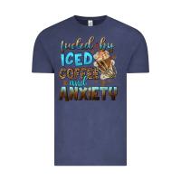 Vintage Denim fueled by iced coffee and anxiety Vintage Tee - NancyCooperArtShop