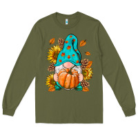 Army Green Fall Gnome Long Sleeve Tee - RanaPortraitStore