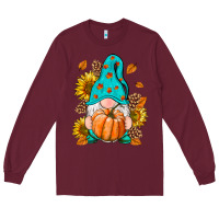 Burgundy Fall Gnome Long Sleeve Tee - RanaPortraitStore