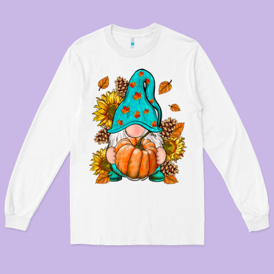 Fall Gnome Long Sleeve Tee Designed By Ranaportraitstore