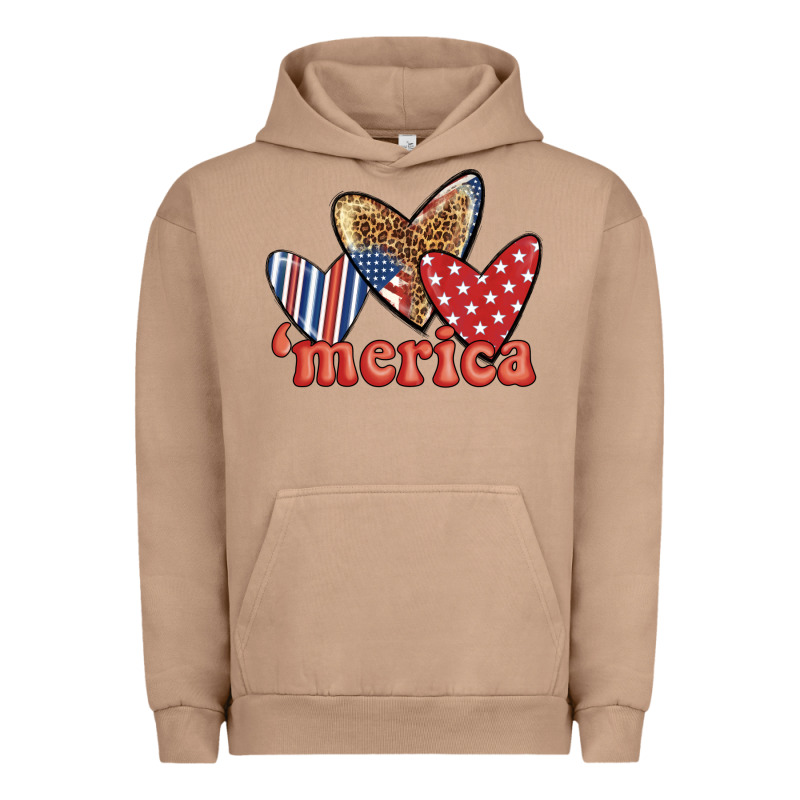 Merica 4th Of July Hearts Urban Hoodie by BundleAndBundleShop | Teevron