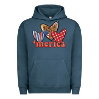 Pigment Midnight Navy merica 4th of july hearts Urban Hoodie - BundleAndBundleShop