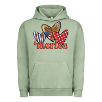 Pigment Oil Green merica 4th of july hearts Urban Hoodie - BundleAndBundleShop