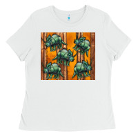 White dinosaur triceratops Ladies Tee - Artiststas