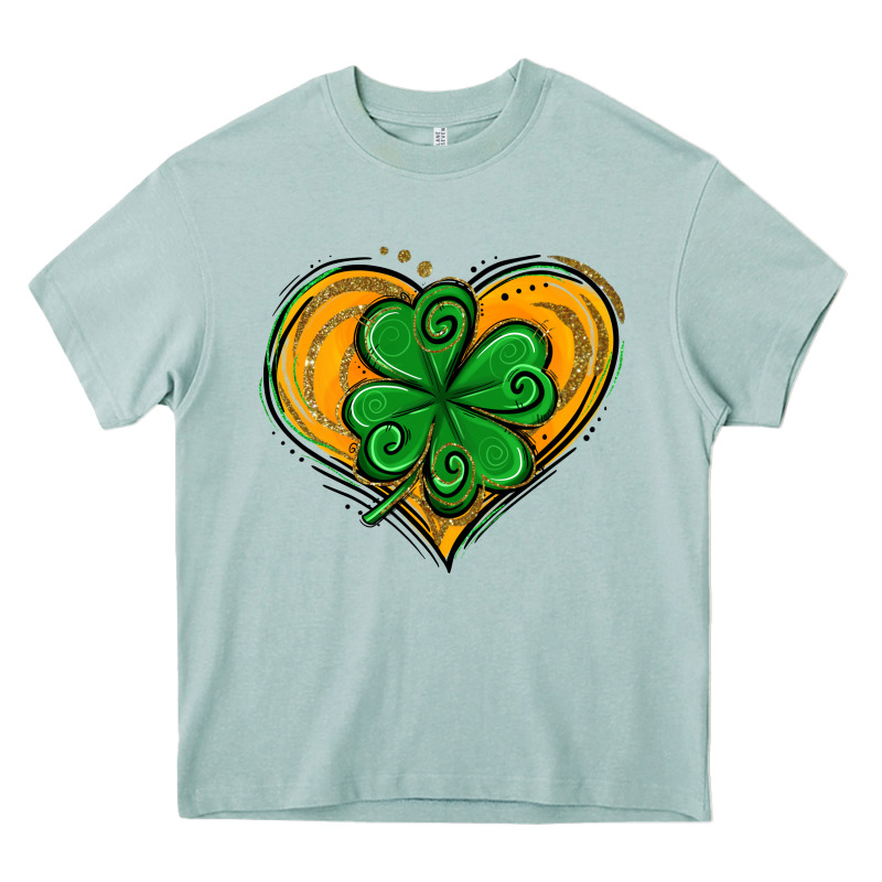St. Patrick's Day Heart With Shamrock Heavy Core Tee by Jasminsmagicworld | Teevron