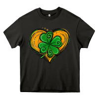 Asphalt St. Patrick's Day Heart with Shamrock Heavy Core Tee - Jasminsmagicworld