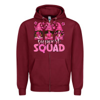 Burgundy breast cancer afro gnomies support squad Zipper Hoodie - texasbilliewilder
